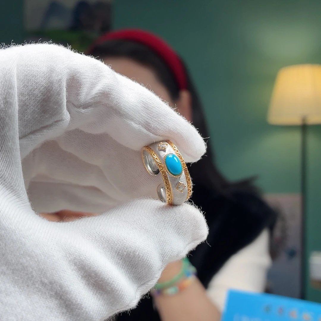 绿松石银S925镶嵌颈饰