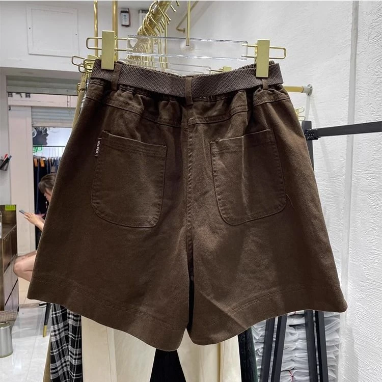 加大码300斤春夏季欧货复古休闲短裤男装宽松百搭纯色工装五分裤2