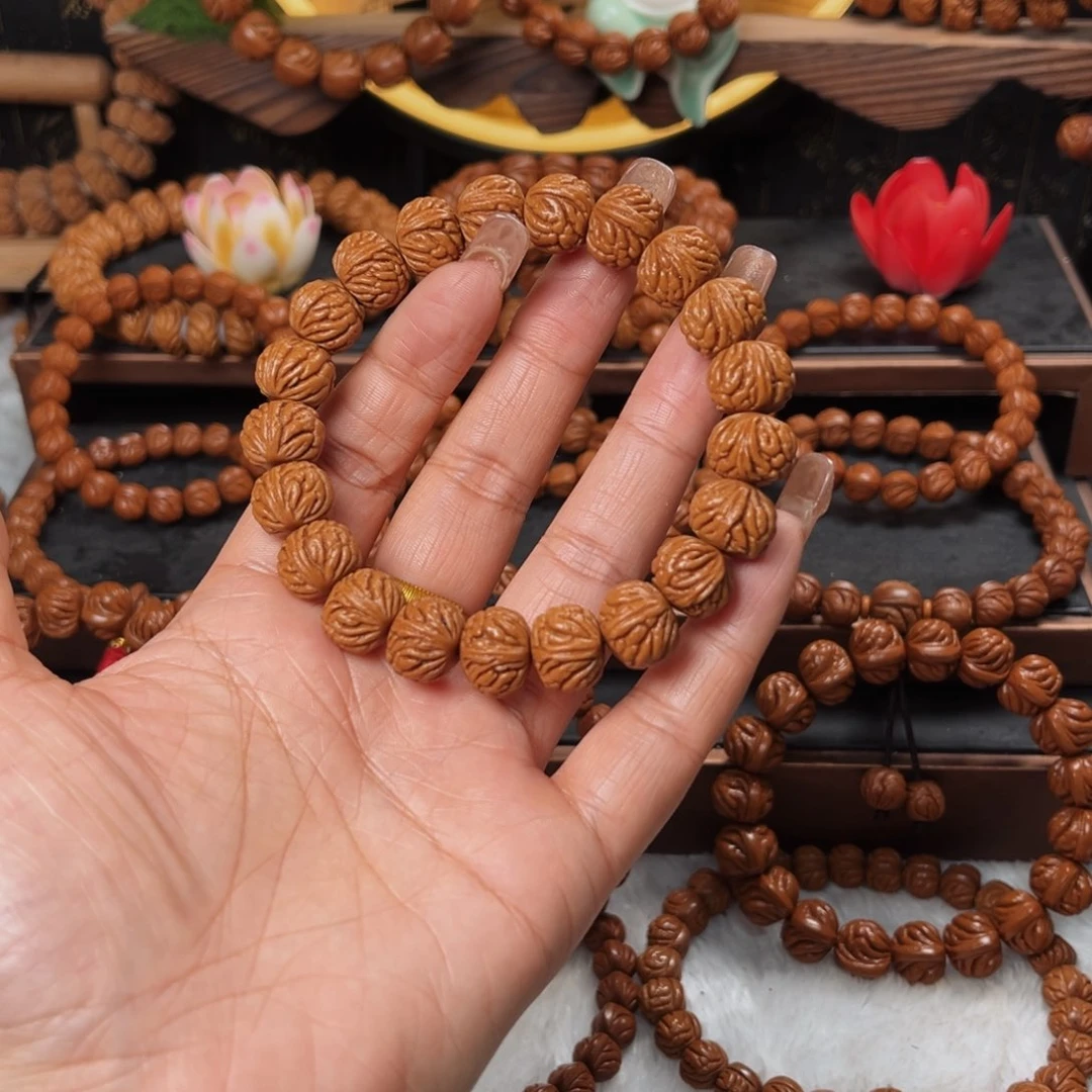 桃核手串14野生老树盘龙