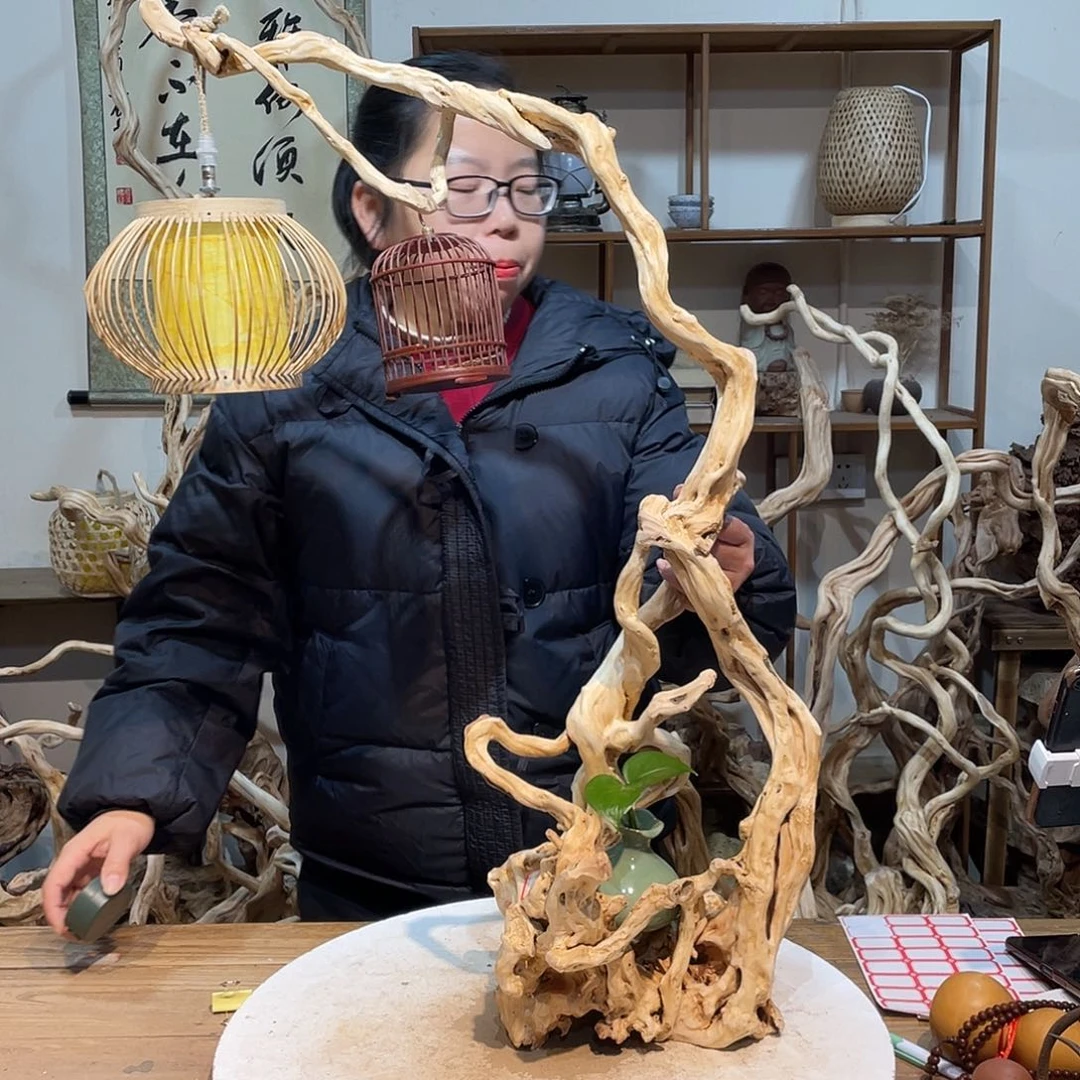 柏木杜鹃根根艺摆件