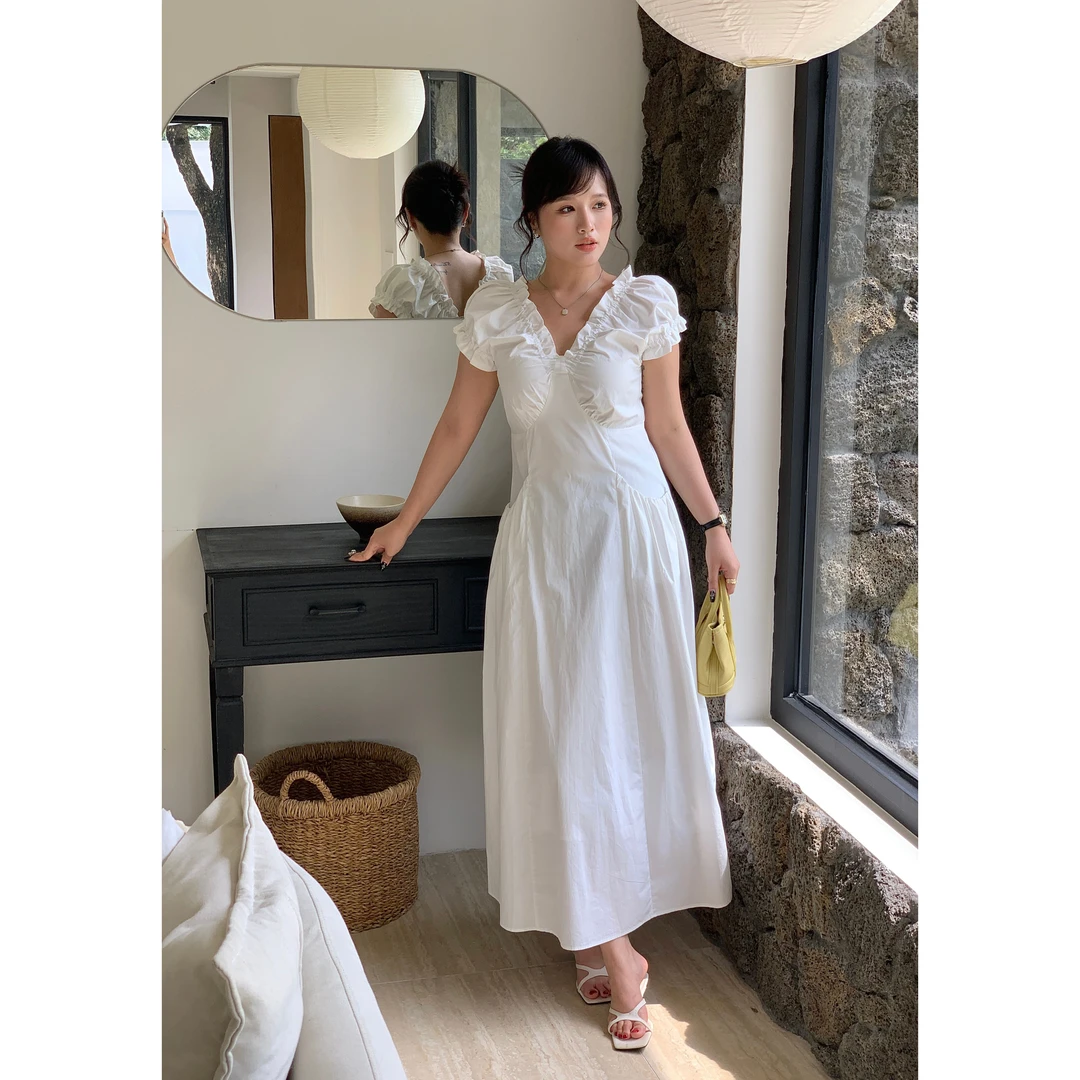 Cloud at ease微胖大码品牌-大码V领度假风显瘦连衣裙YZQ10-0315C