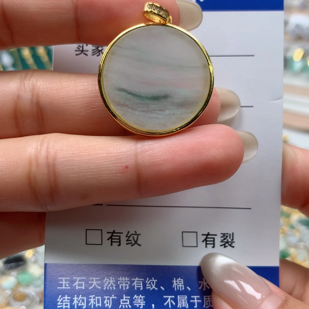 颈饰银S925镶嵌翡翠