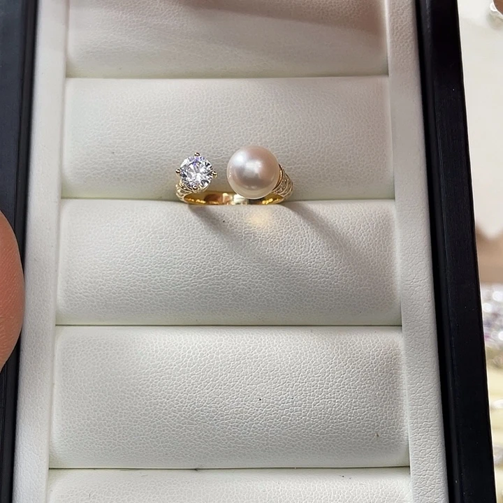 海水珍珠银S925镶嵌戒指