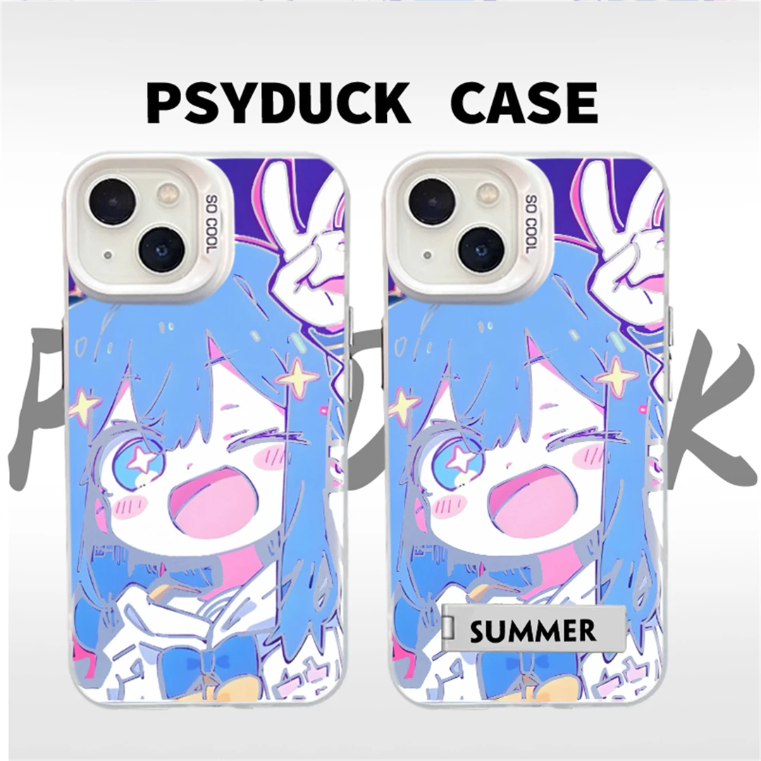 适用苹果华为一加小米败犬女主彩银白底卡通动漫防摔手机壳