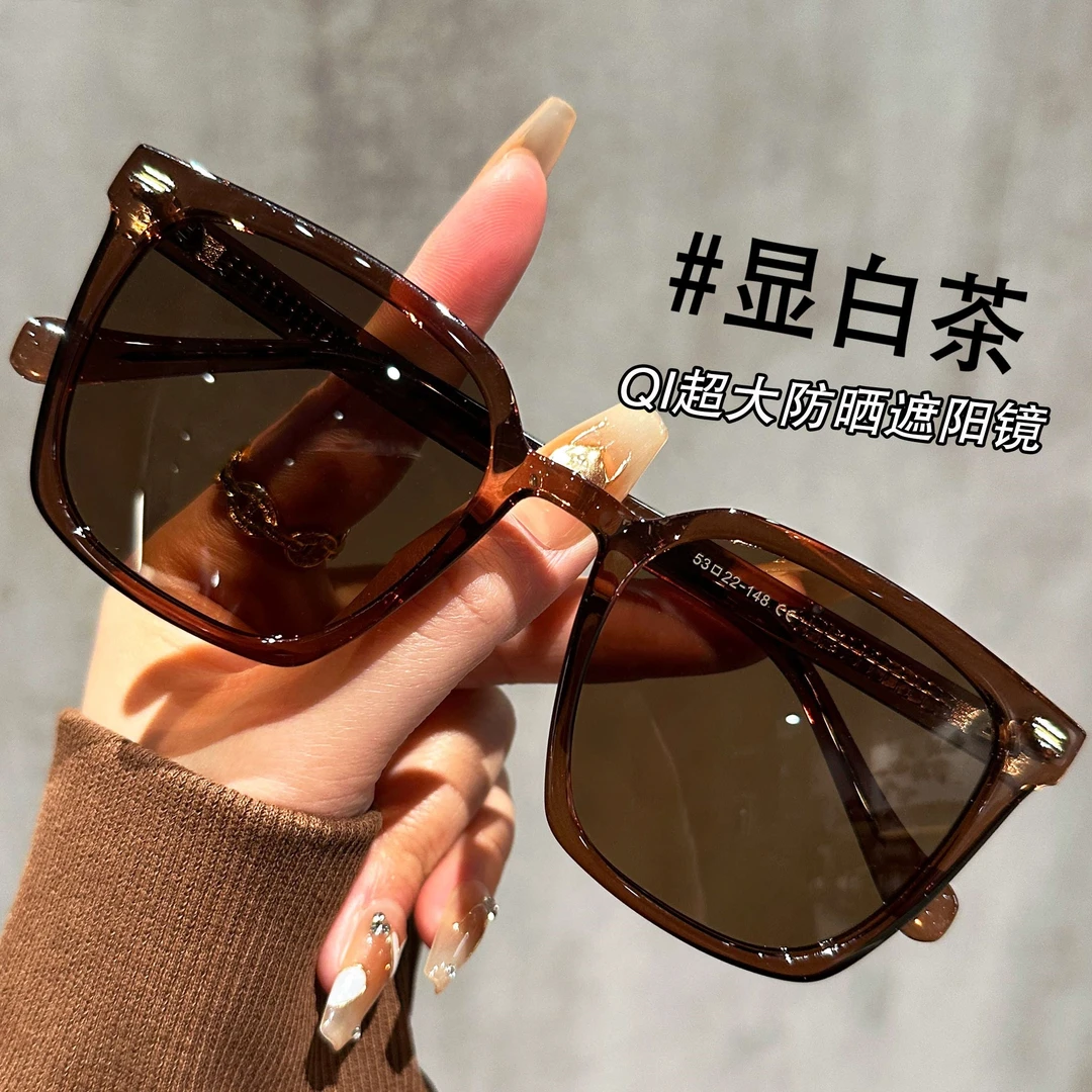 茶色偏光墨镜女防紫外线大框可配近视高级感遮阳开车防晒太阳眼镜