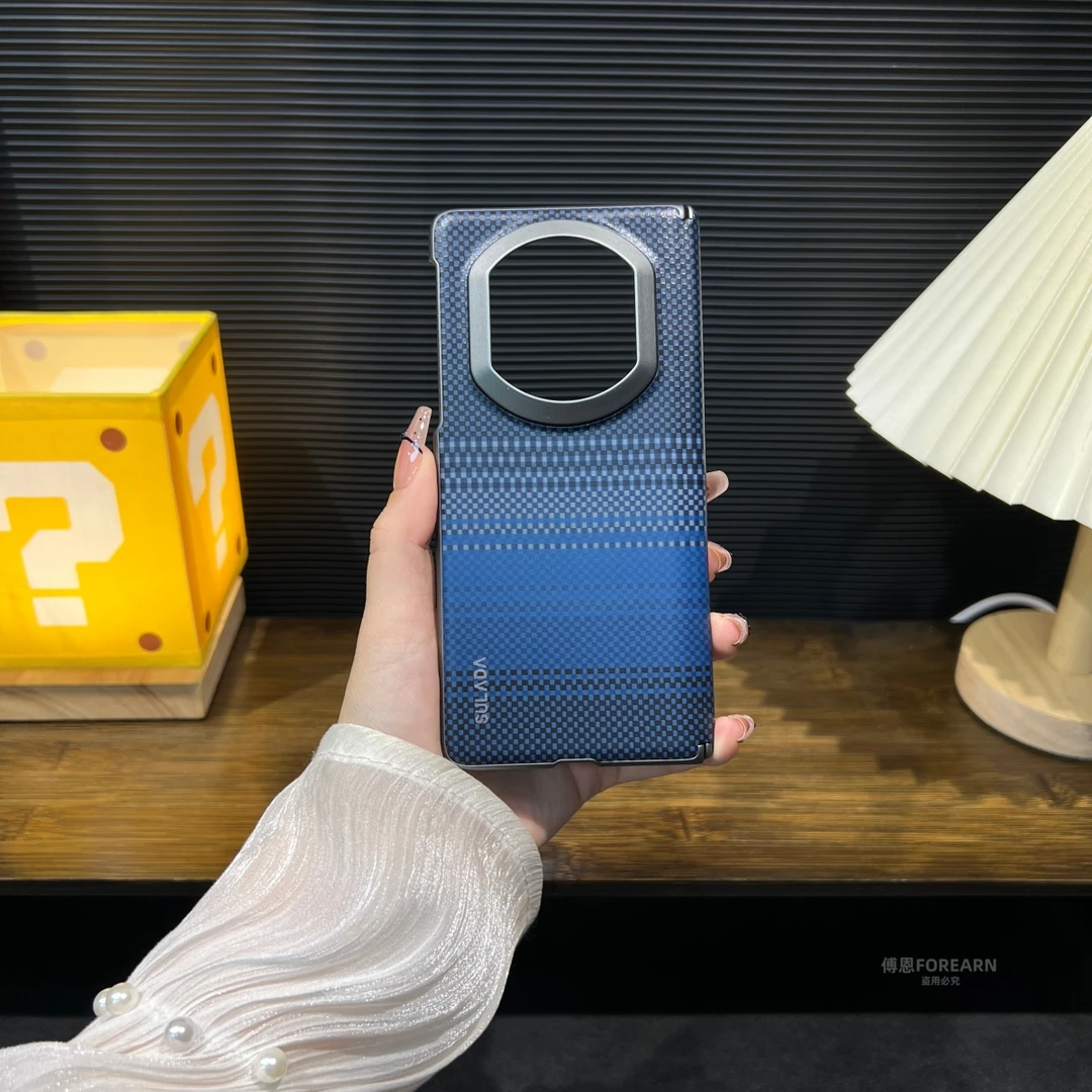 适用于华为matex7手机壳新款x7折叠屏保护套真皮磁吸凯夫拉纹防摔