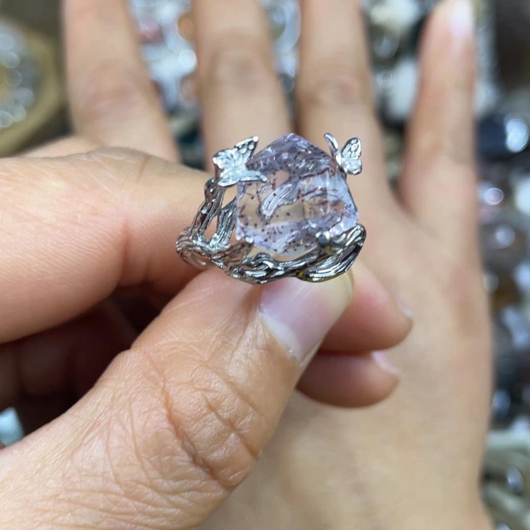 【闪购商品】银S925镶嵌珠宝半成品水晶戒指