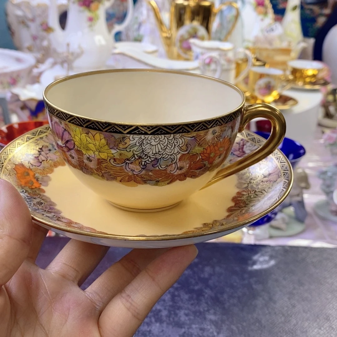 手绘瓷器欧瓷咖啡杯水晶杯