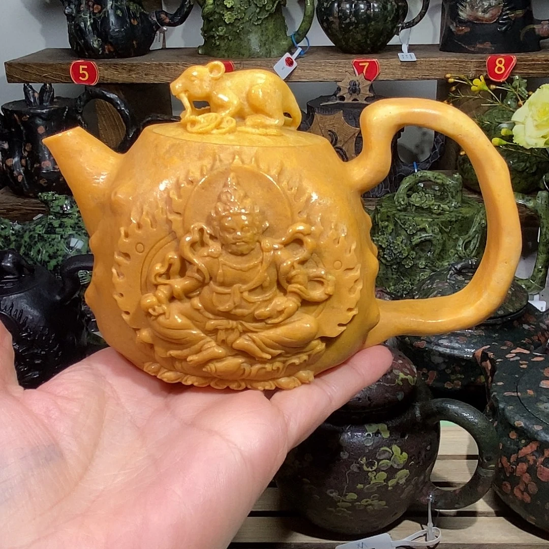 懂***儿石材黄腊石黄财神