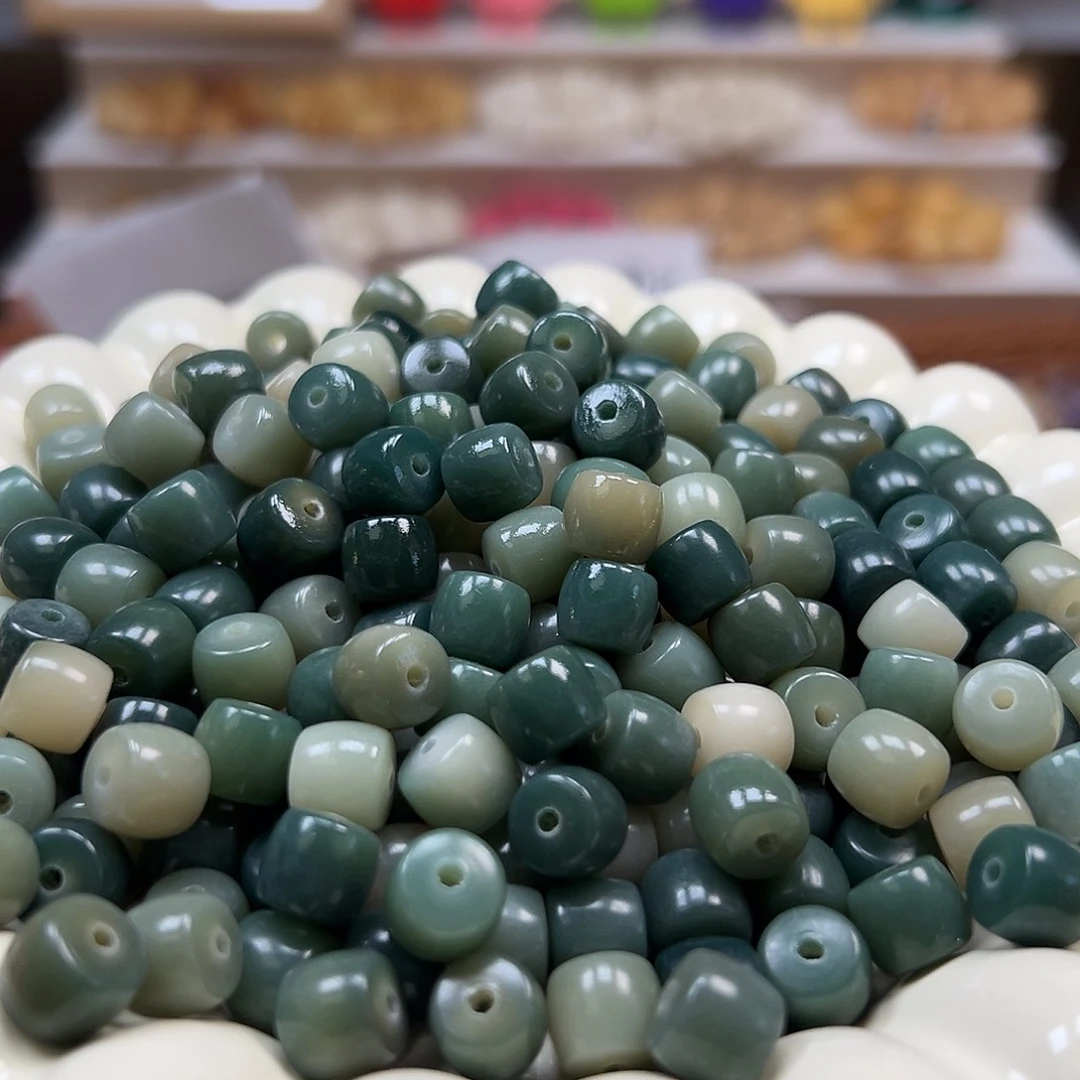 手串菩提根/象牙果卡9海盐蓝直切1000颗