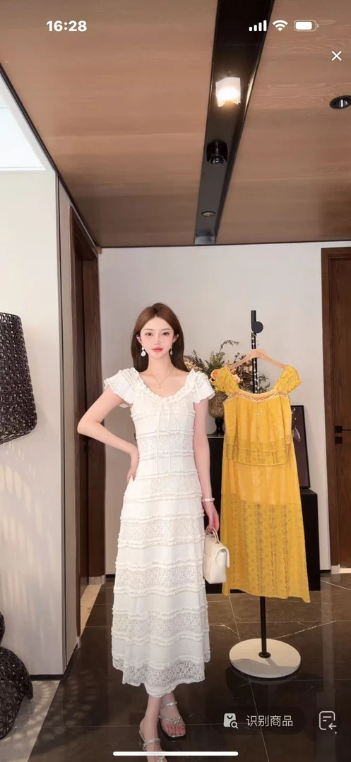 馨儿专属【气质甜妹】法式气质蕾丝高级感修身显瘦短袖连衣裙XY26