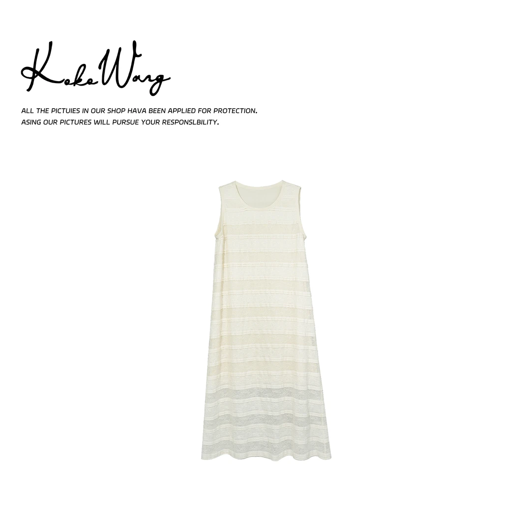 KOKOWANG 别致层次感温柔风显瘦无袖百搭连衣裙470685C01Q41