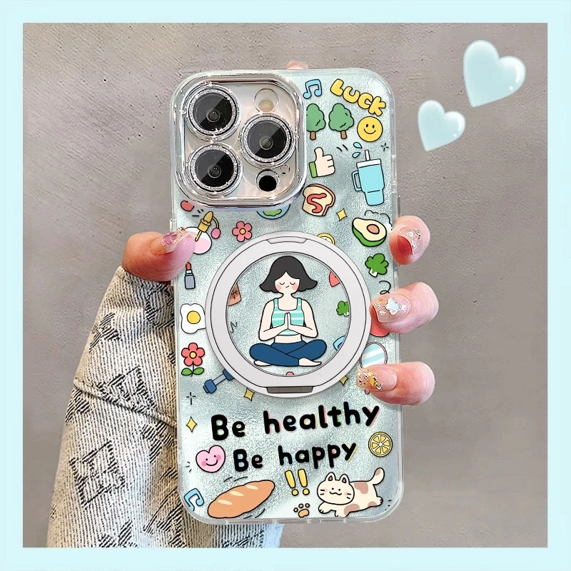 自律女孩适用苹果16promax手机壳iphone15创意17防摔韩系保护套14