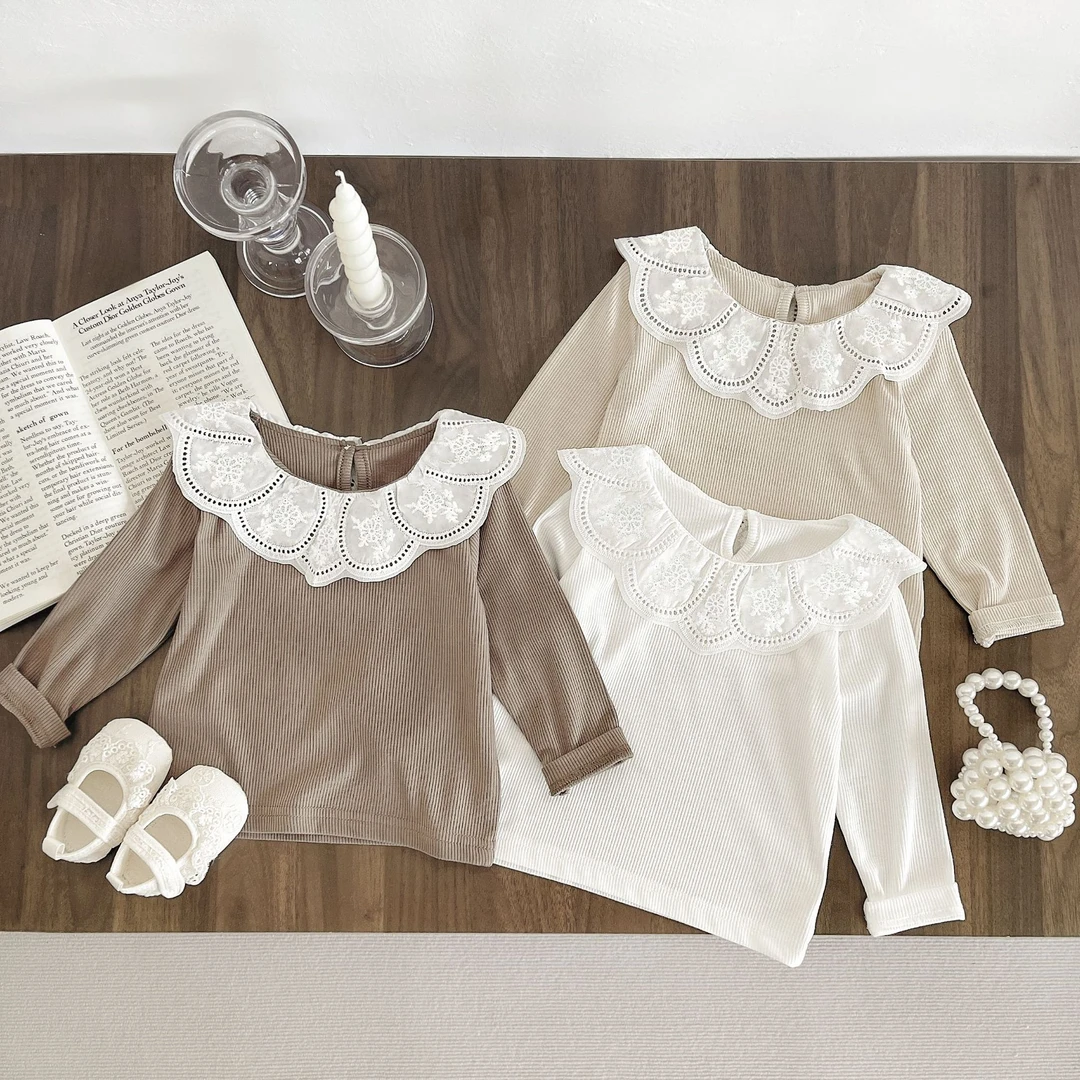 婴儿春秋娃娃领洋气T恤韩版女宝宝秋季荷叶领打底衫婴幼儿马甲