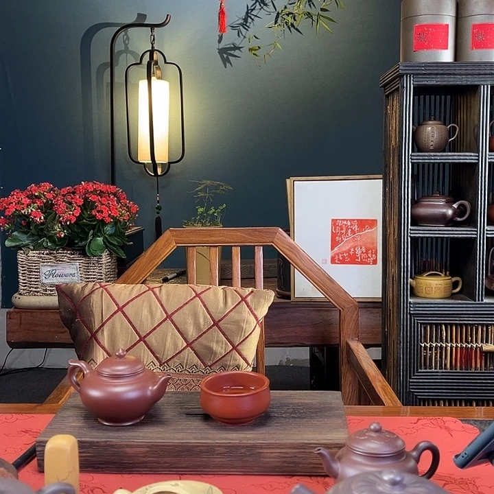 紫泥茶杯清*龙血砂