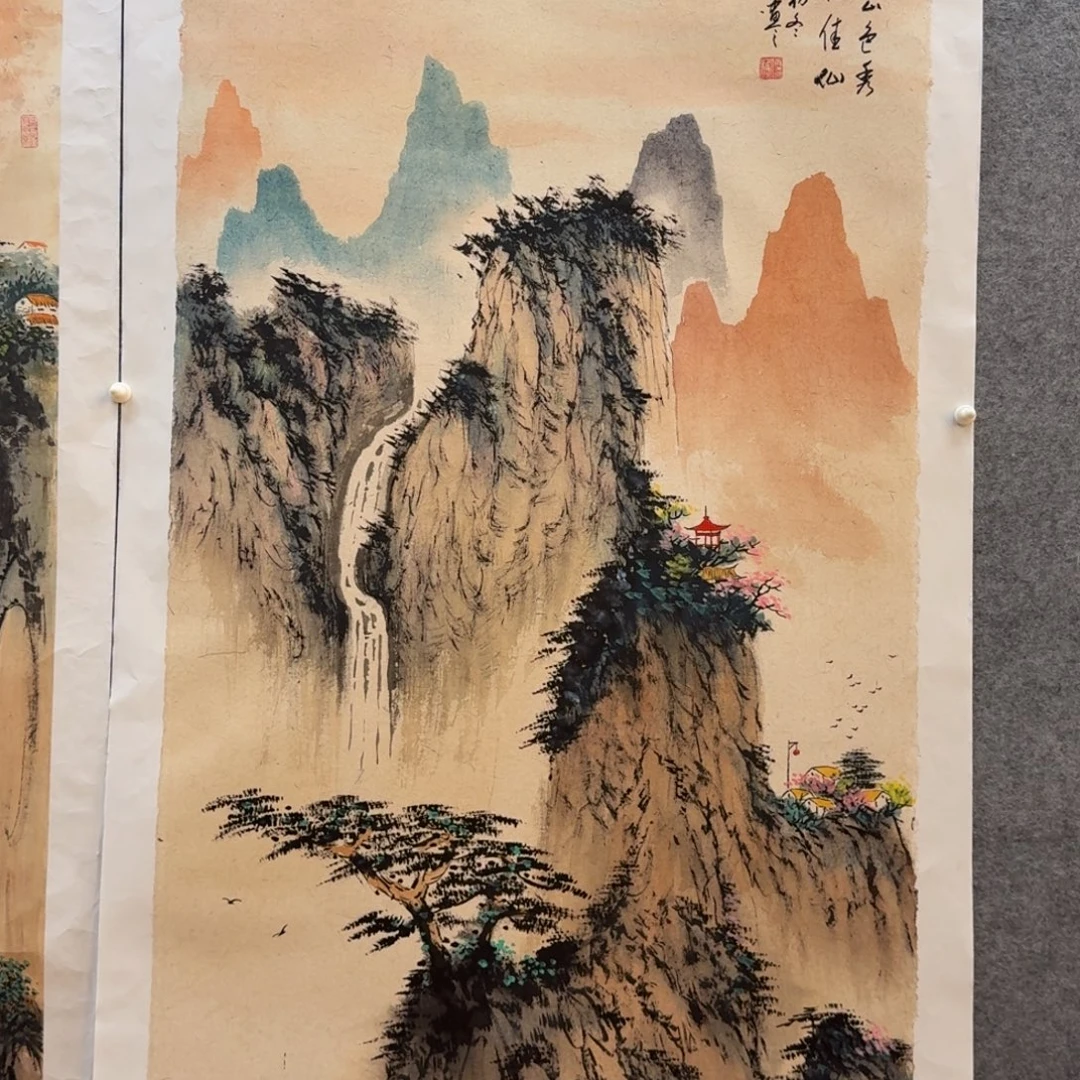 国画刘儒樵四尺作品山水