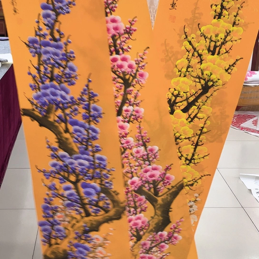 书法纯手绘山水花鸟