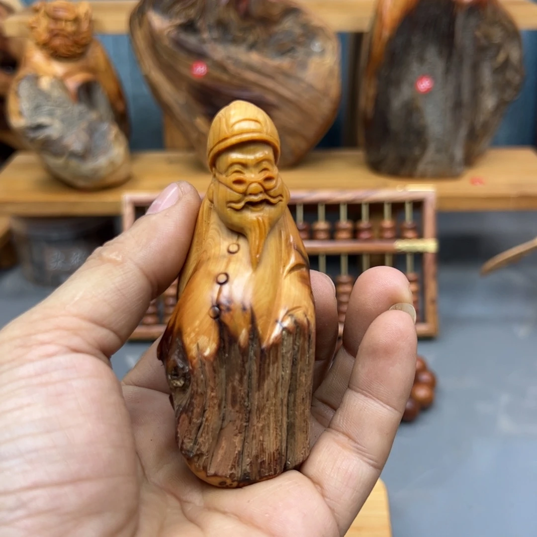 老***郭木崖柏木摆件手把件