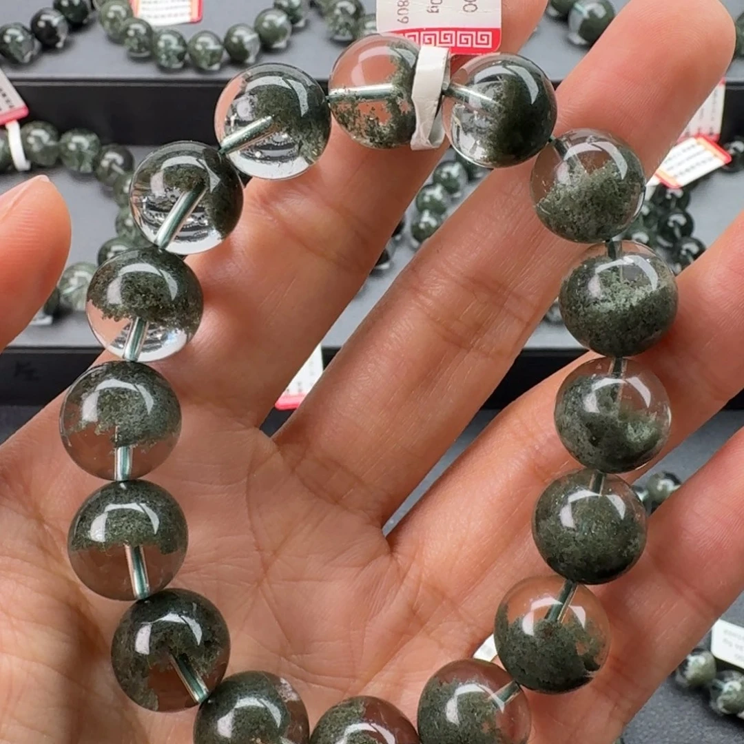 手链水晶未镶嵌天然绿幽灵聚宝盆13