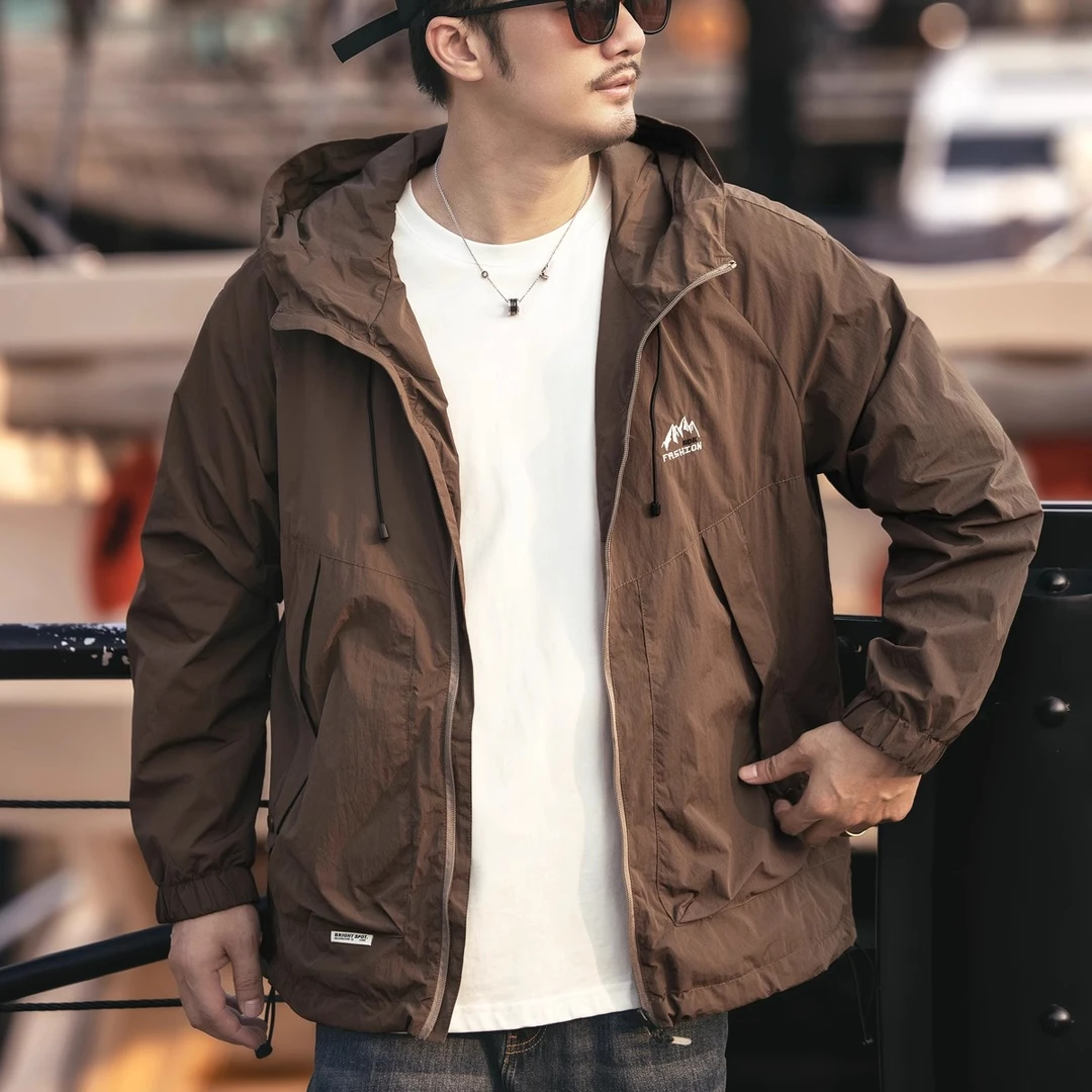 【户外必备】连帽防晒服外套男春夏新款冲锋上衣连帽衣夹克男装
