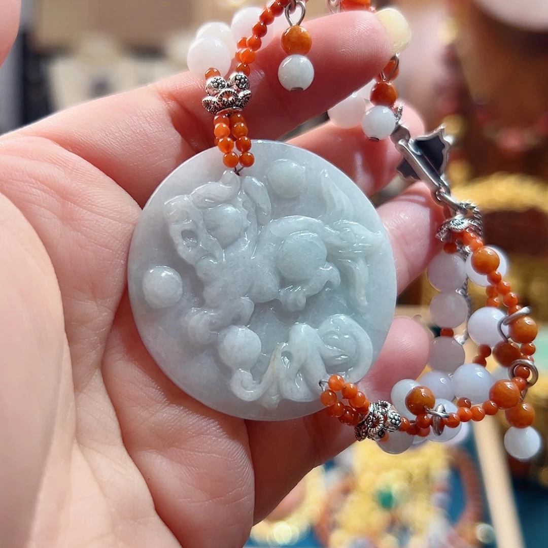 翡翠未镶嵌手链国风