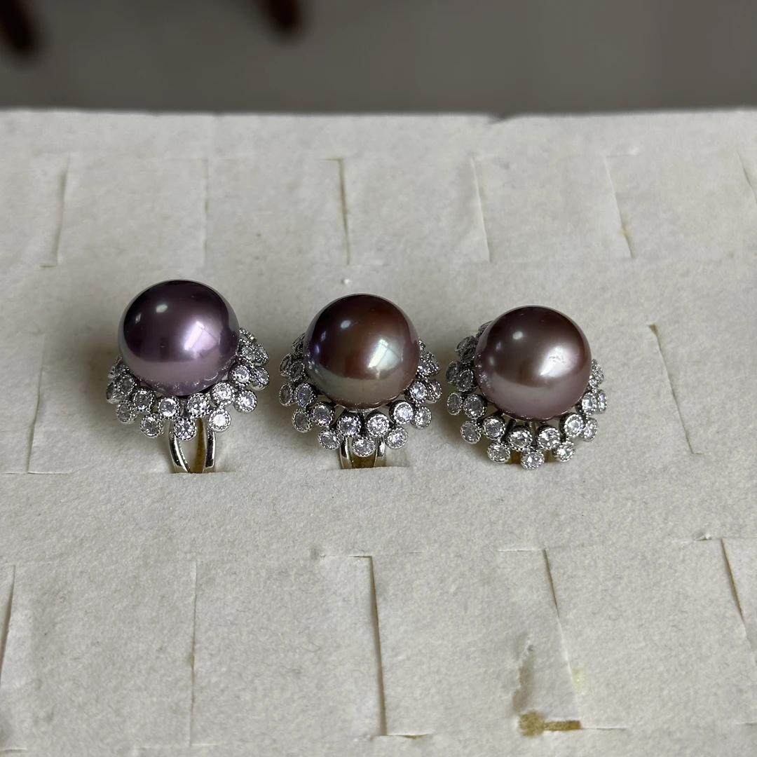 天然淡水珍珠13-14mm极光炫彩妖设计款戒指J059