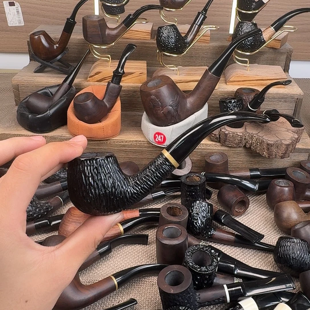 泥***王黑檀木黑檀木手工烟斗