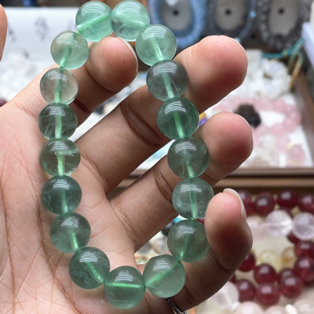 未镶嵌手链烟晶12.8咪绿萤石