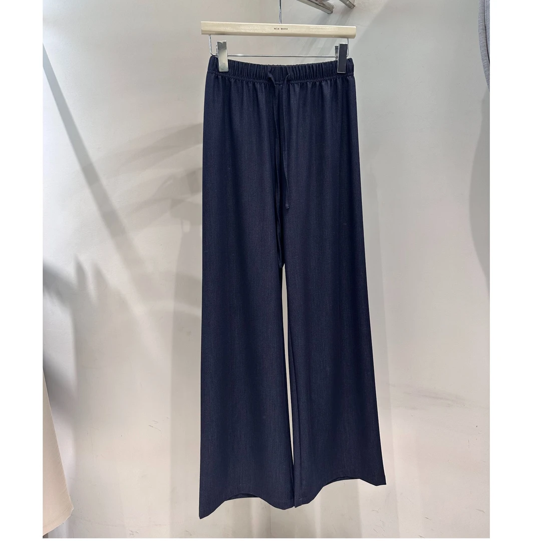 休闲裤慵懒星空阔腿裤垂感阔腿裤百搭设计师气质蓝色时尚中式