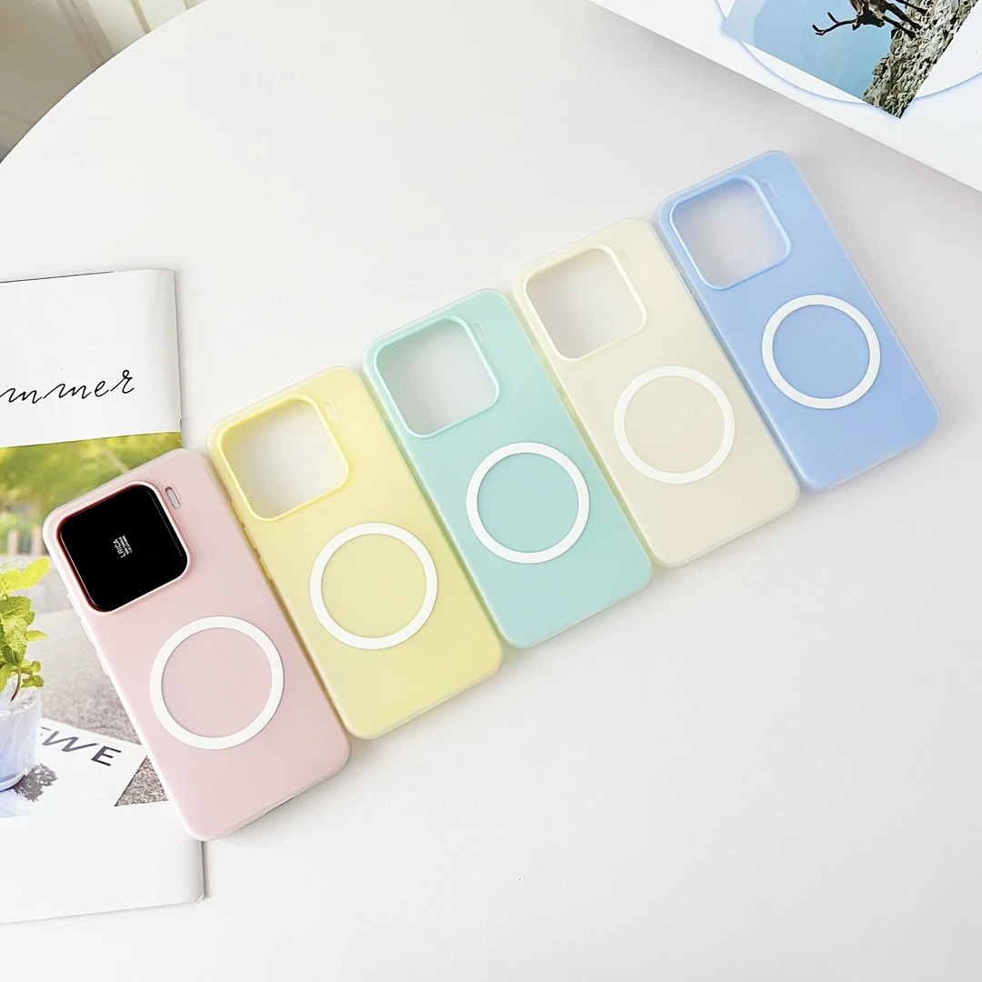 适用小米15手机壳多巴胺液态硅胶小米15Pro防摔磁吸小米14Pro磨砂