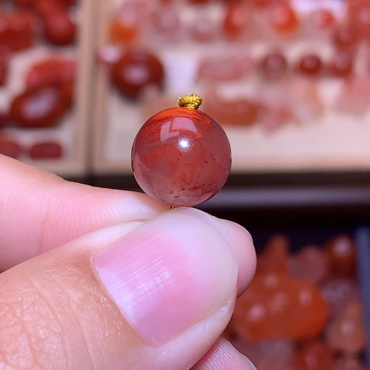 南红玛瑙未镶嵌珠宝半成品单珠
