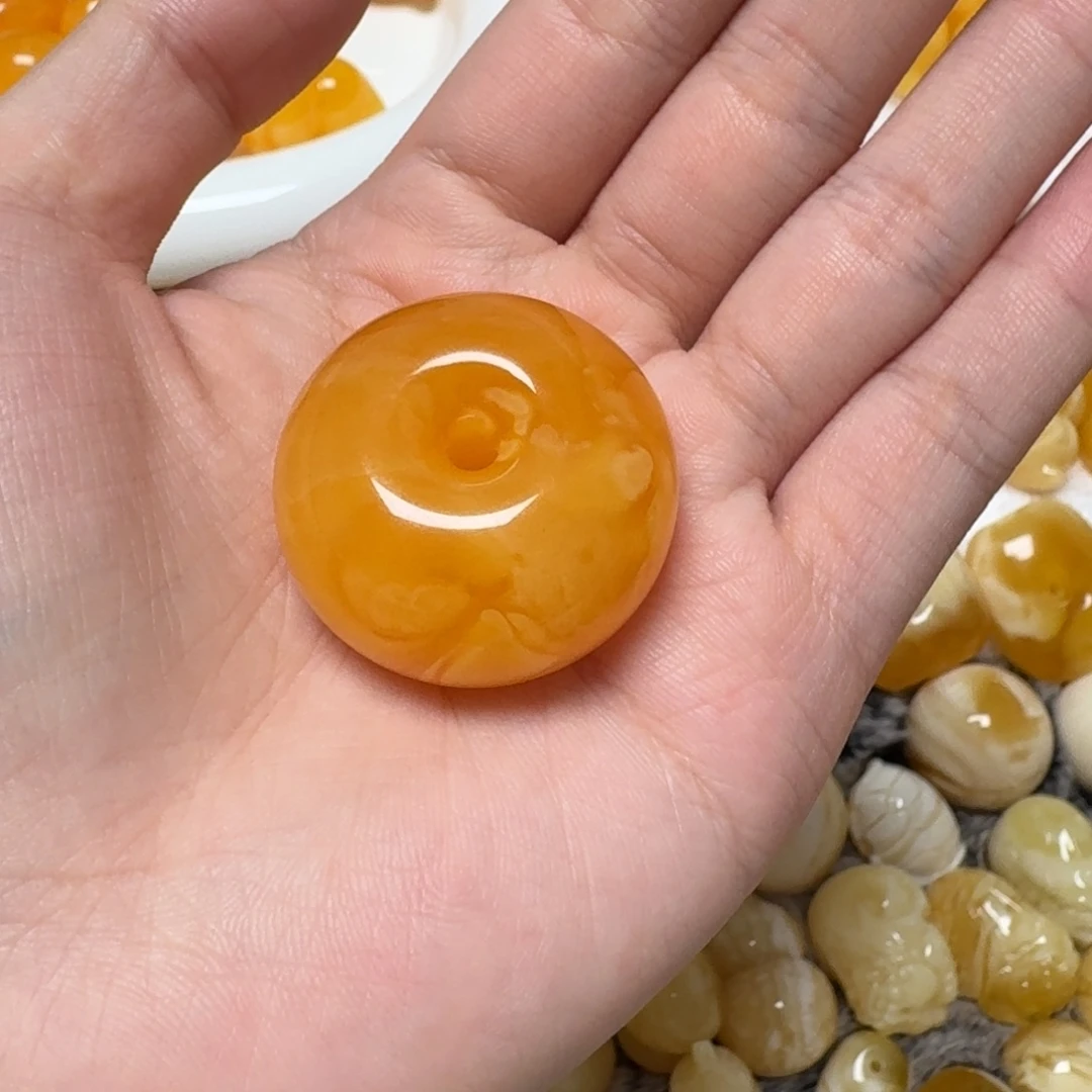 琥珀未镶嵌裸石蜜蜡平安扣