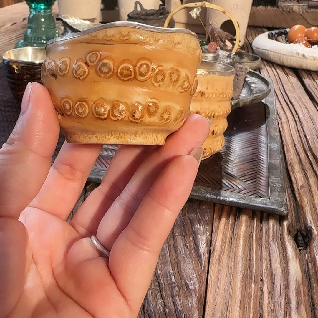 时***浅竹根包银杯子杯子杯子