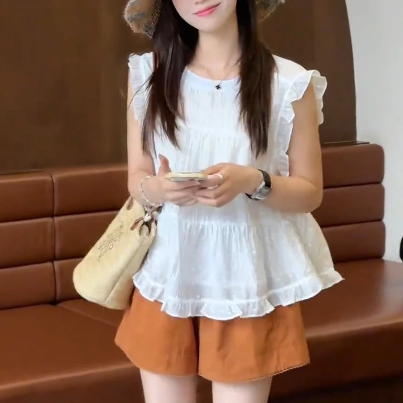 四季青2025夏季新款韩版时尚百搭显瘦飞飞袖衬衫女设计感气质上衣