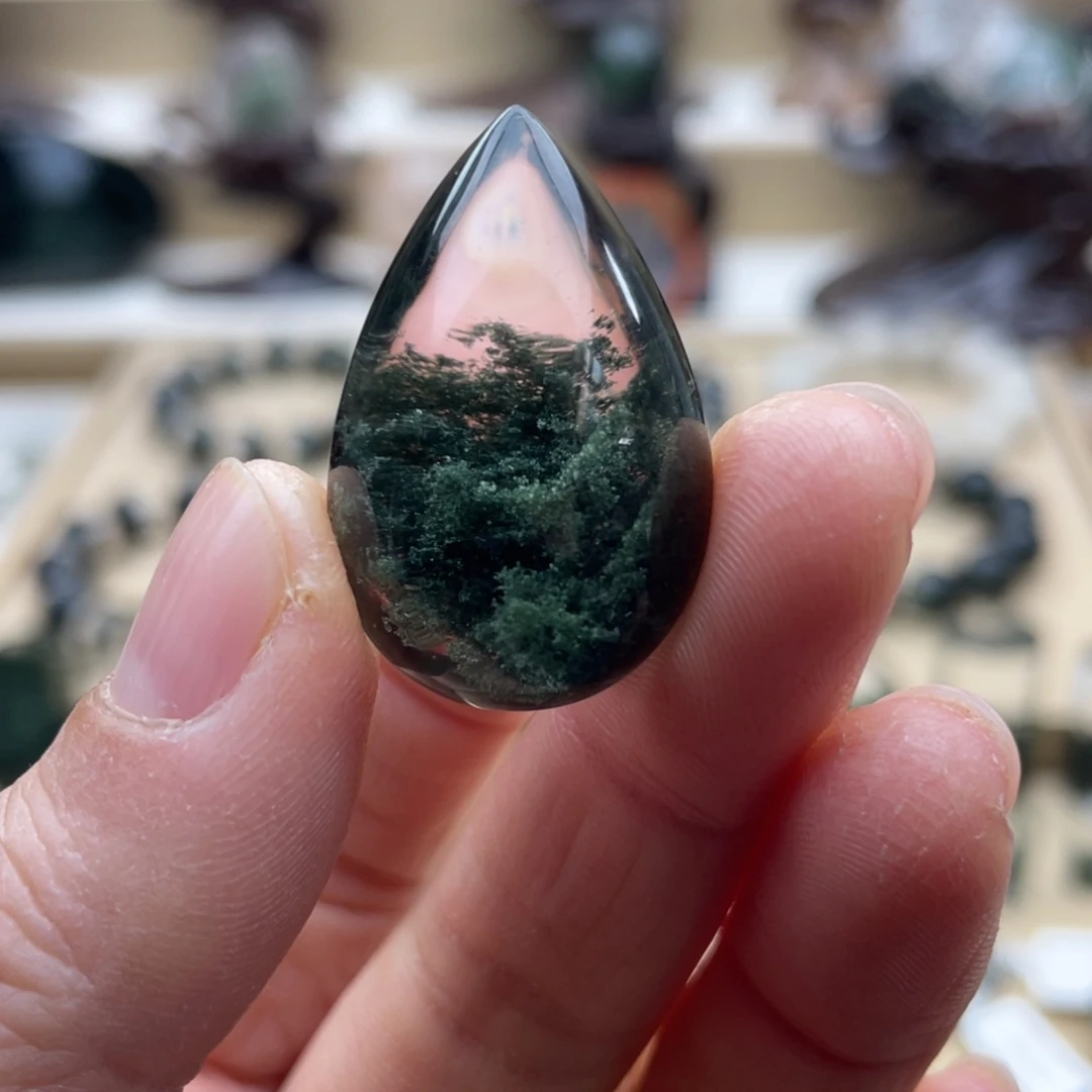 颈饰未镶嵌水晶绿幽灵聚宝盆水滴