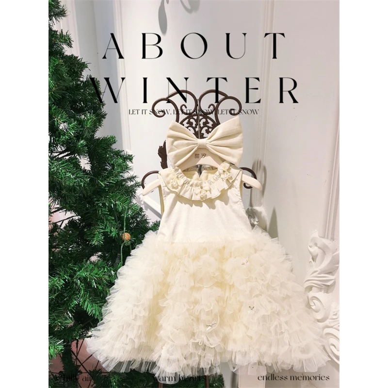 【爱的礼物】甜汐·25冬~女宝宝公主纱裙连衣裙86722童装汉服）带头纱
