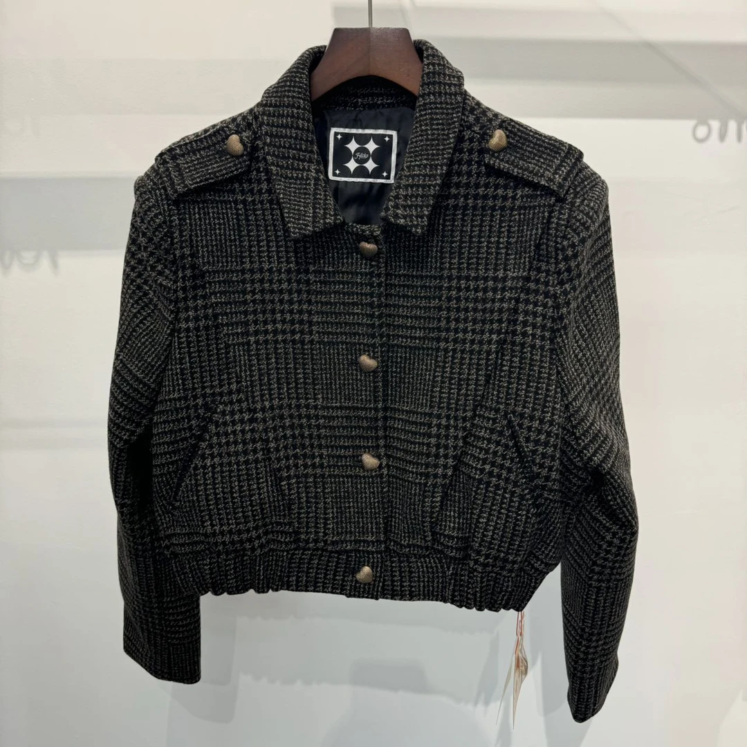 【海涛大叔】细格83％羊毛短款外套FW83WT102