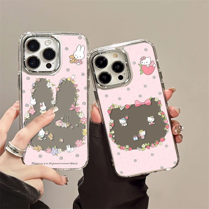 兔子镜子适用苹果16promax手机壳iPhone15镜头全包14pro防摔13/12