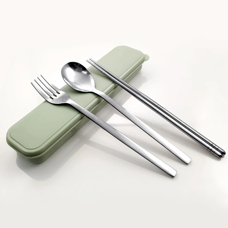 勺子筷子叉套装单人装上班族两三件套学生便携收纳盒旅行外带餐具