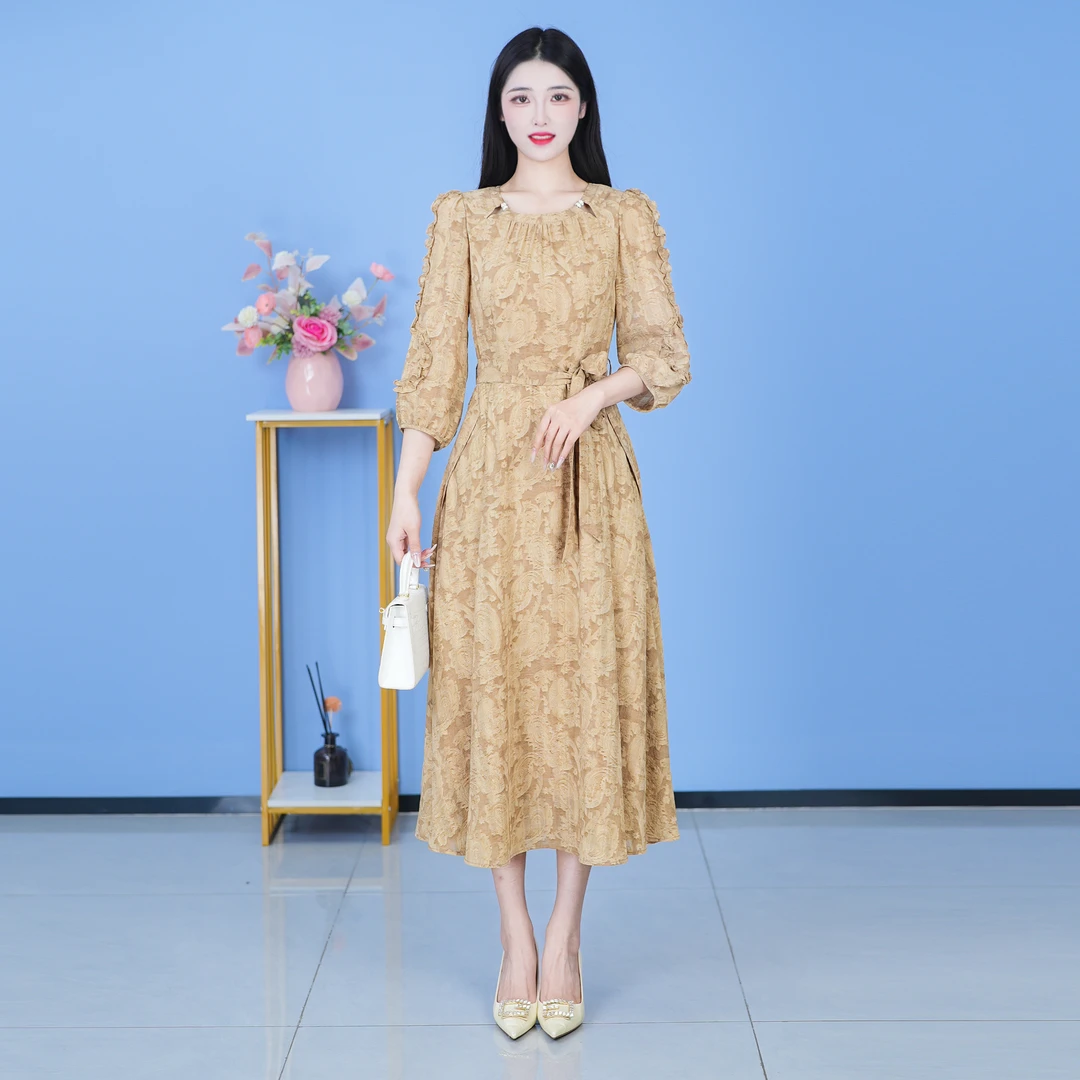 【SJYH119】2025年春季新款时尚优雅减龄连衣裙显瘦气质