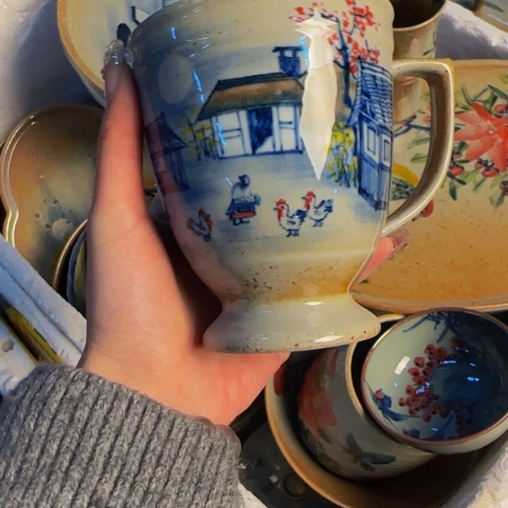 瓷片景德镇陶瓷手工手绘