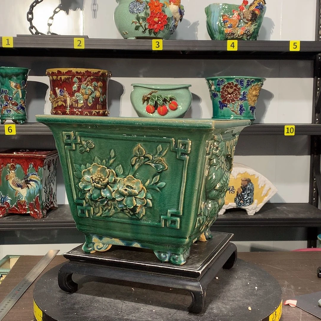 壹***）高温烧制石湾盆花盆瑕疵