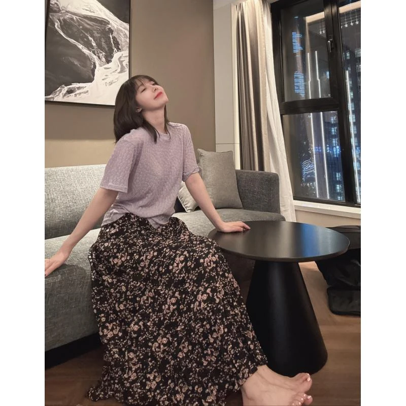 BETTERJOELAY-【海风吹过】时尚碎花裙百搭半身裙温柔简约风Z1169