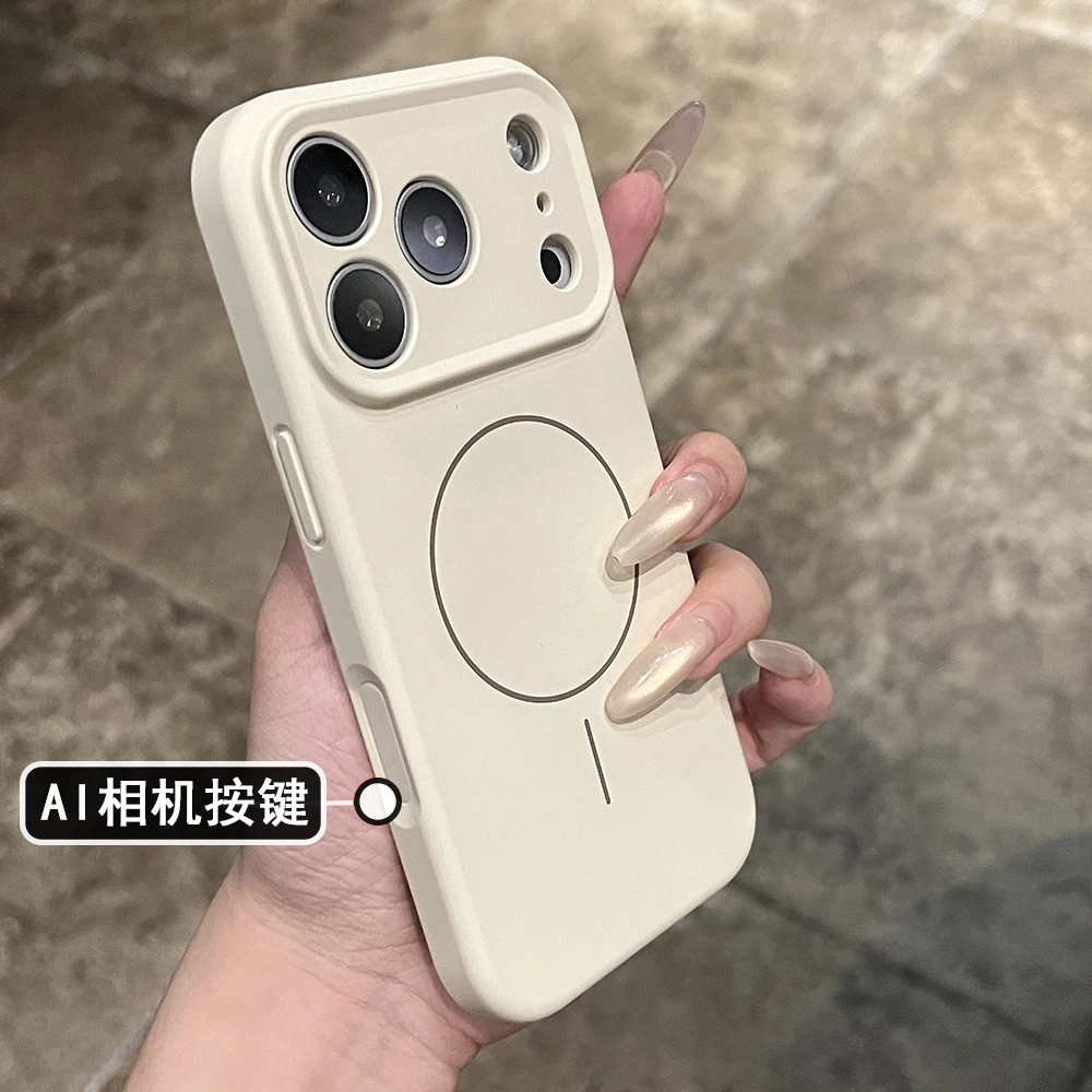 全包相机按键适用苹果17promax手机壳液态硅胶17磁吸16肤感15防摔