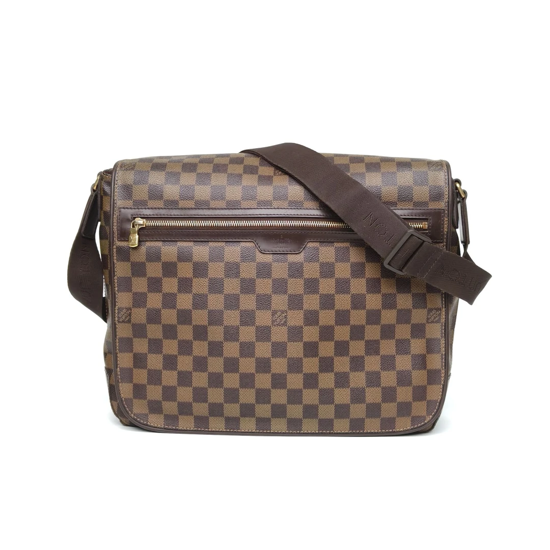 95新 LouisVuitton/路易威登 攀攀 棕色棋盘格 大号 邮差包