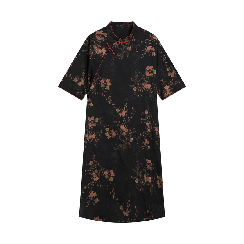 25年新款梅花香云纱连衣裙6525147005