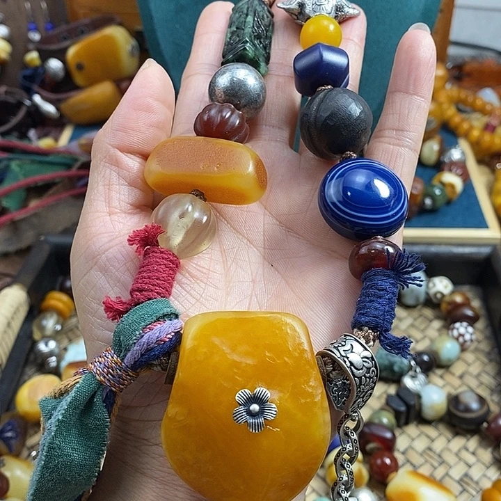 未镶嵌项链蜜蜡项链