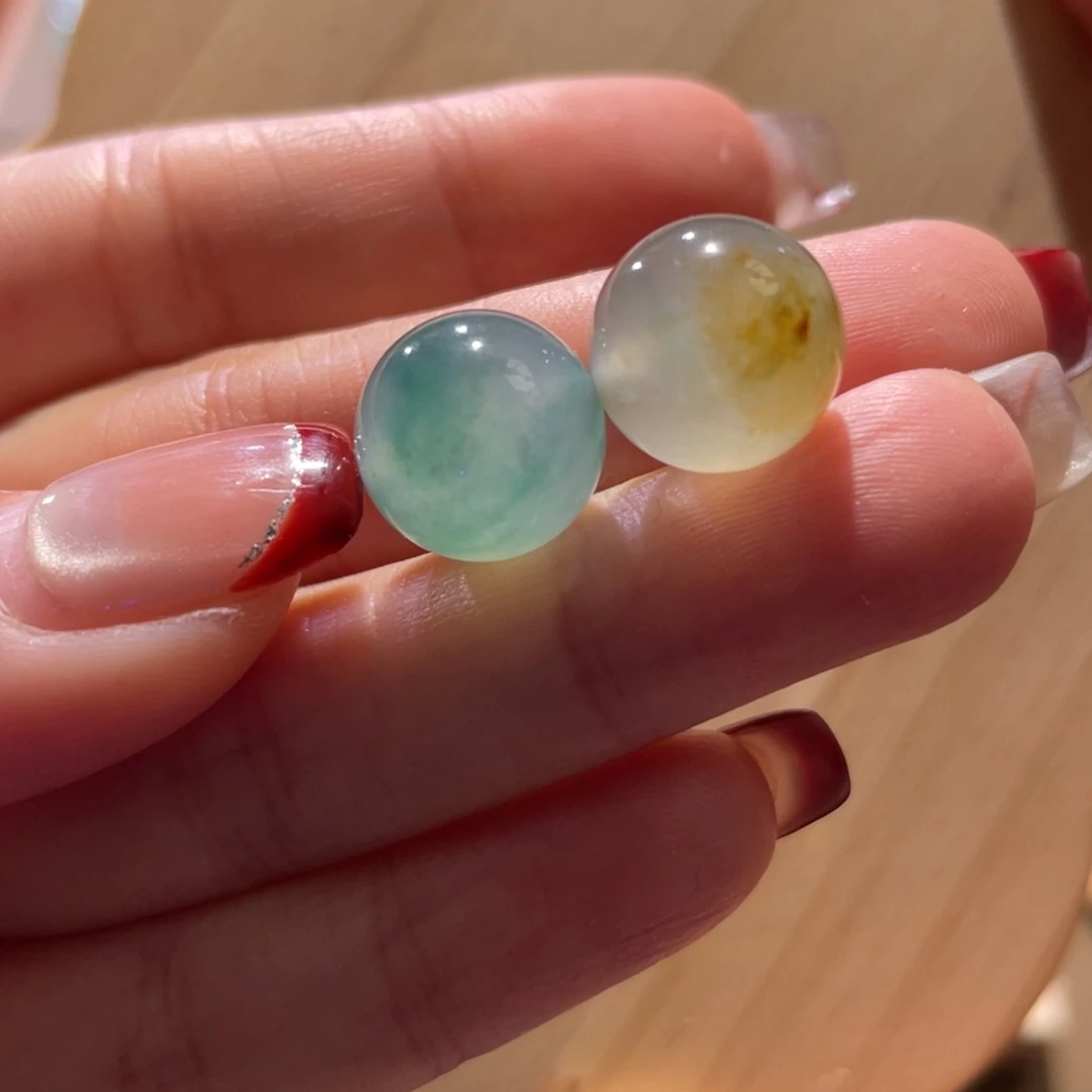 翡翠散珠天然缅a飘花珠子