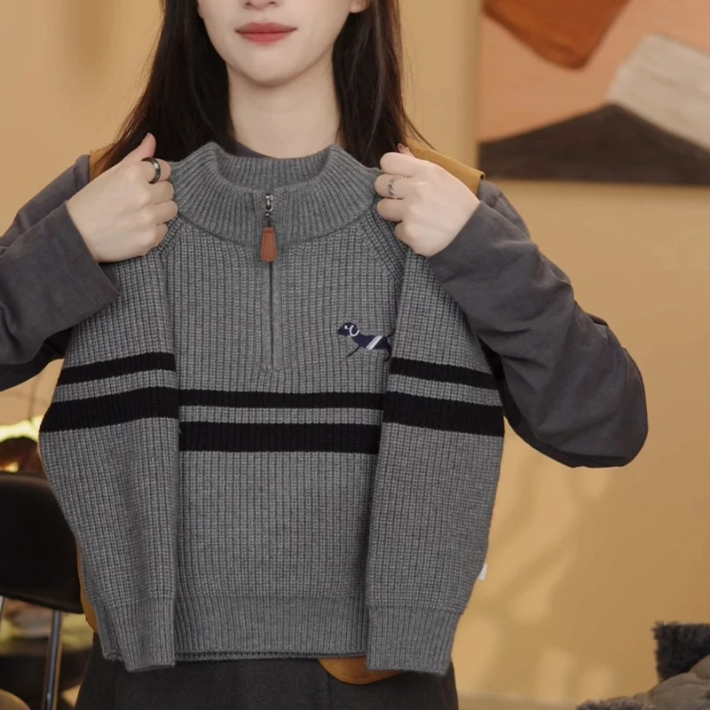 男童毛衣2025秋冬季新款男童插肩袖时尚针织打底男童针织毛衣7719