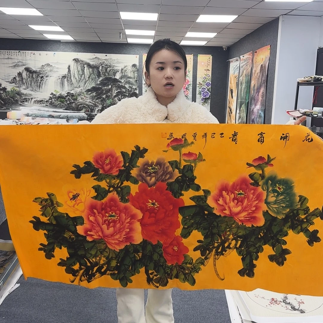 国画作品小姐姐放漏中